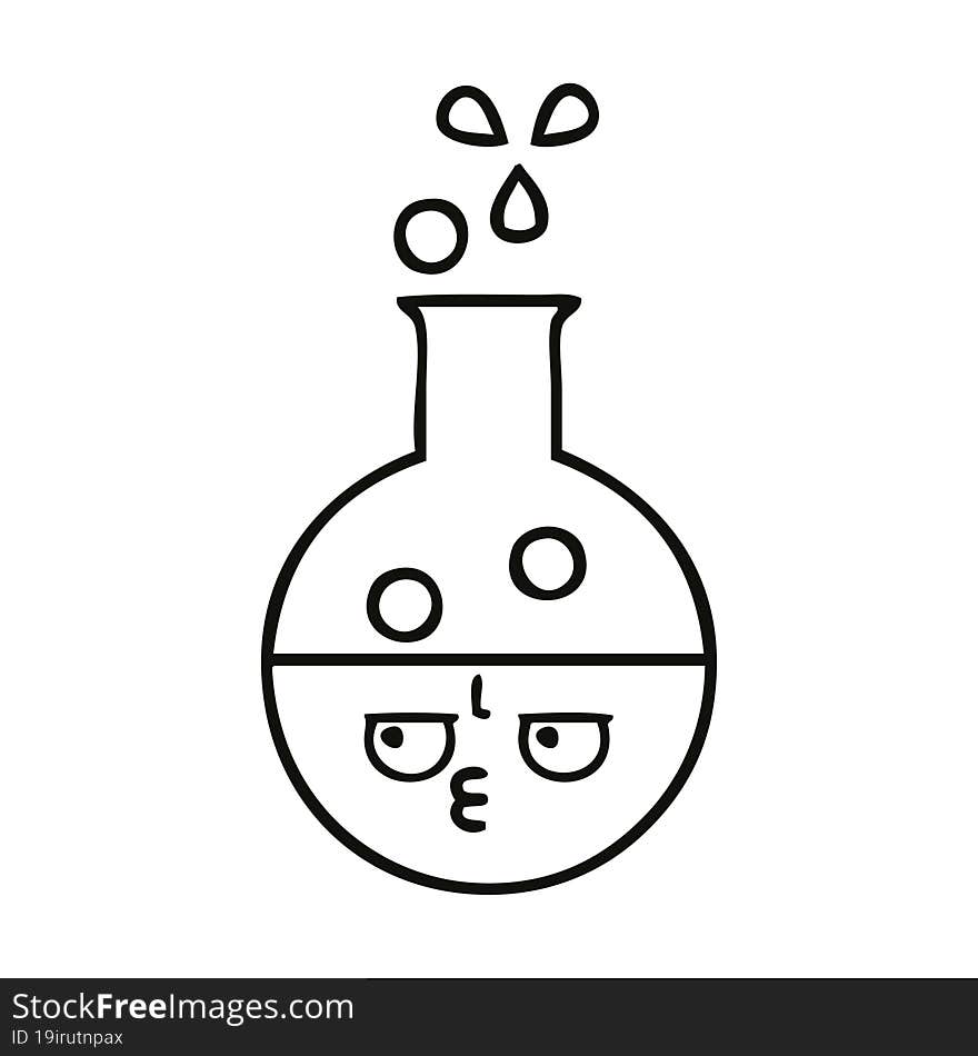 line drawing cartoon test tube