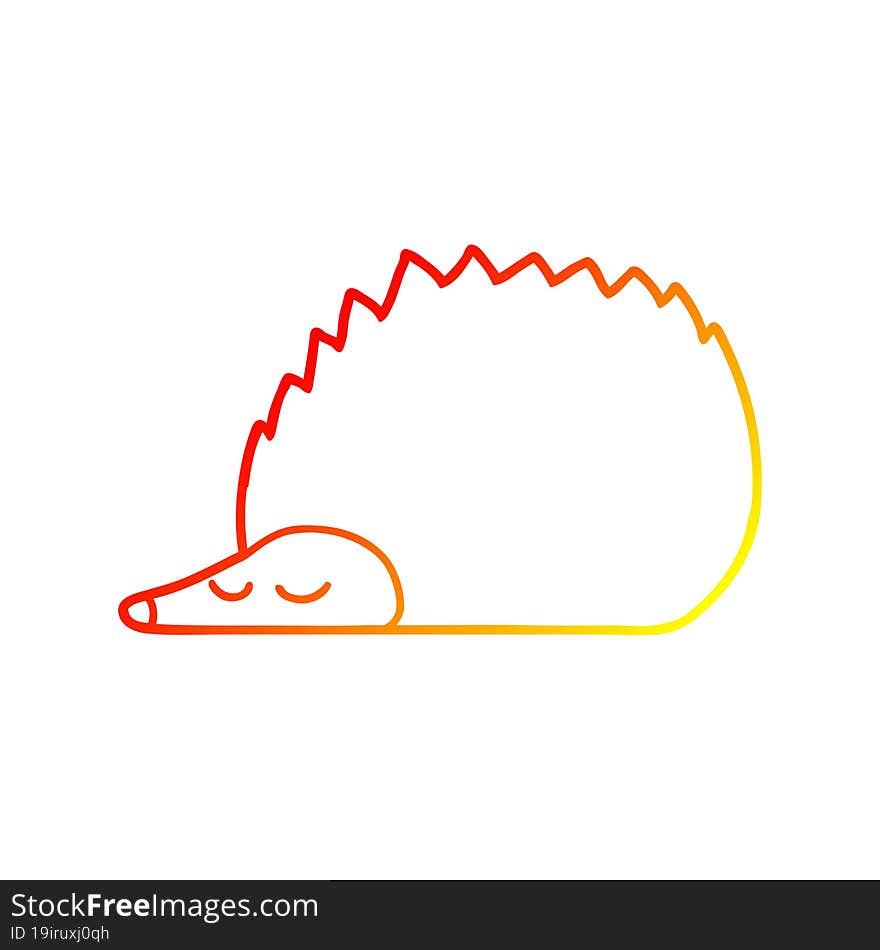 warm gradient line drawing cartoon hedgehog