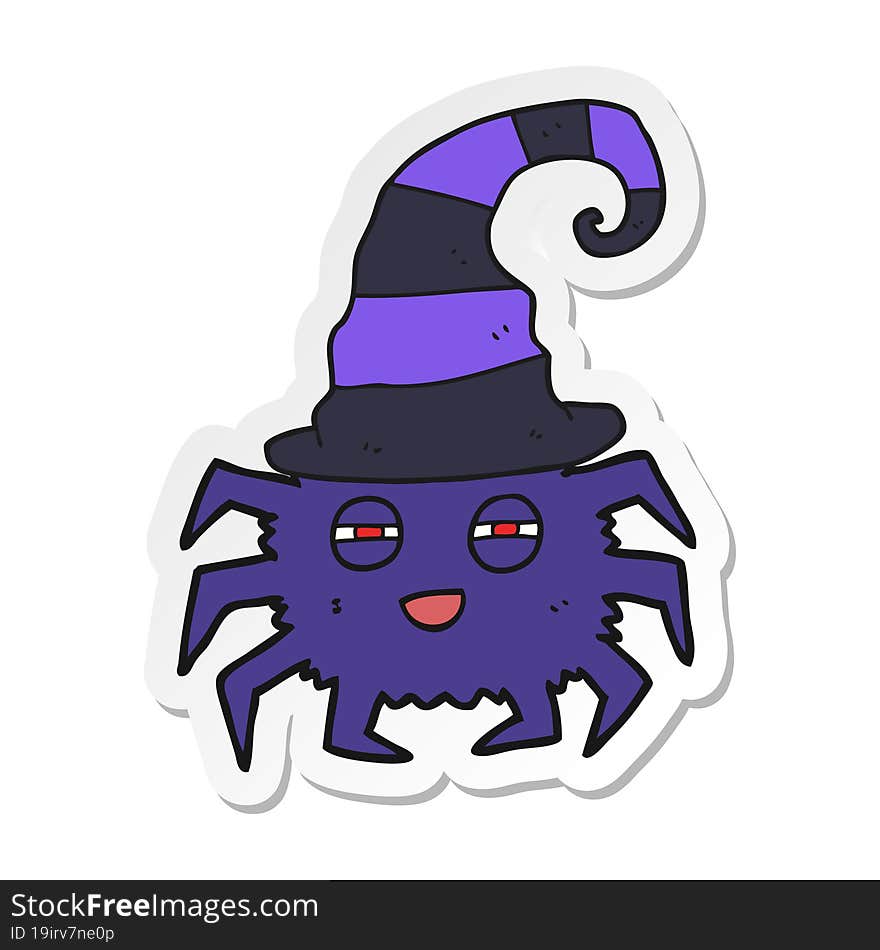 sticker of a cartoon halloween spider