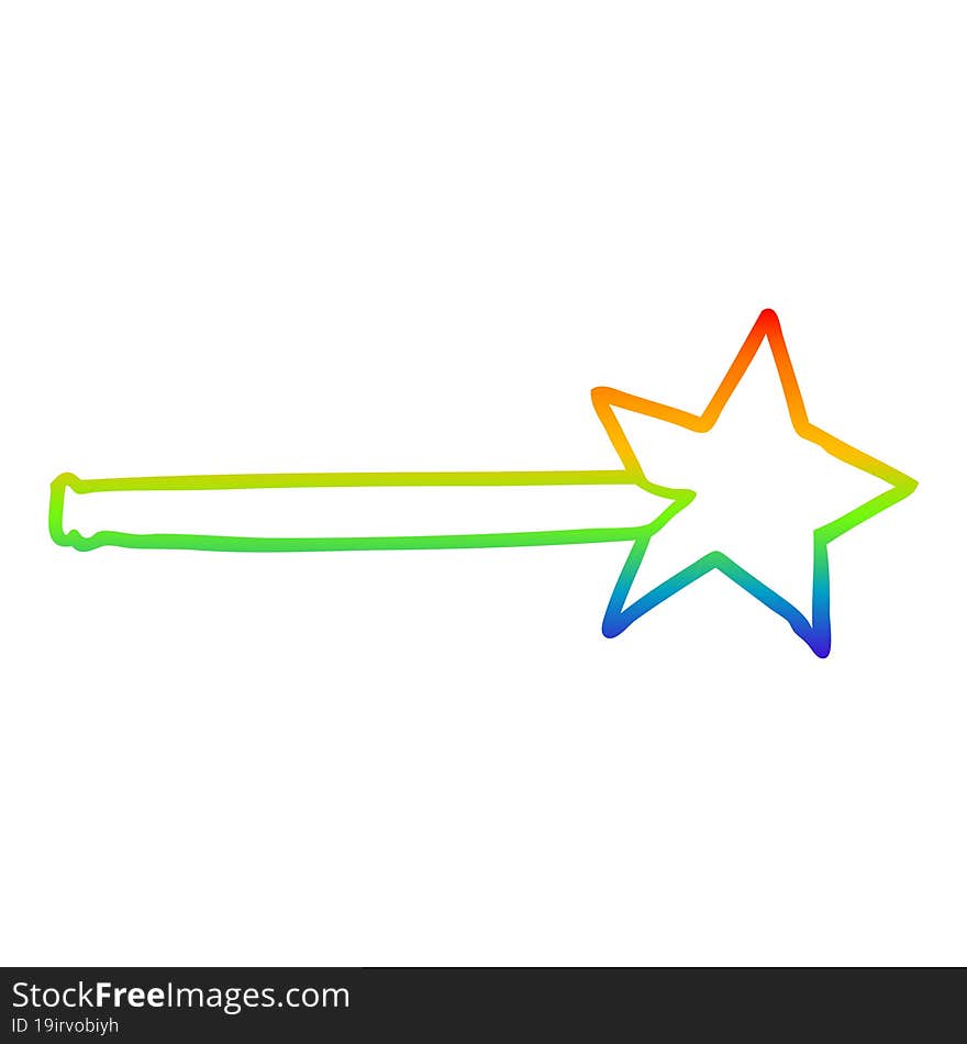 Rainbow Gradient Line Drawing Magic Star Wand