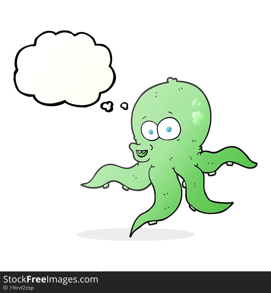 thought bubble cartoon octopus