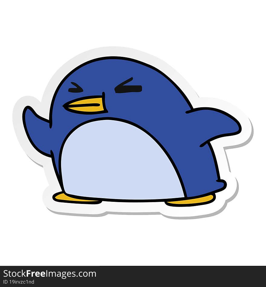 sticker cartoon kawaii of a cute penguin