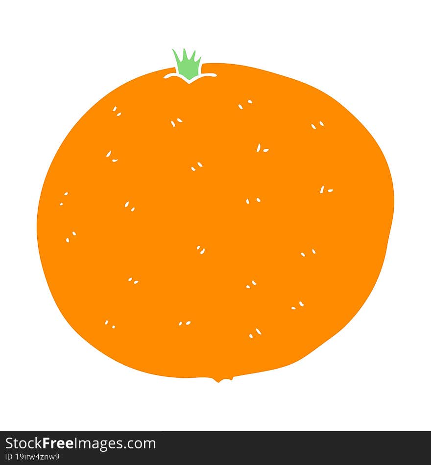 flat color illustration of a cartoon orange