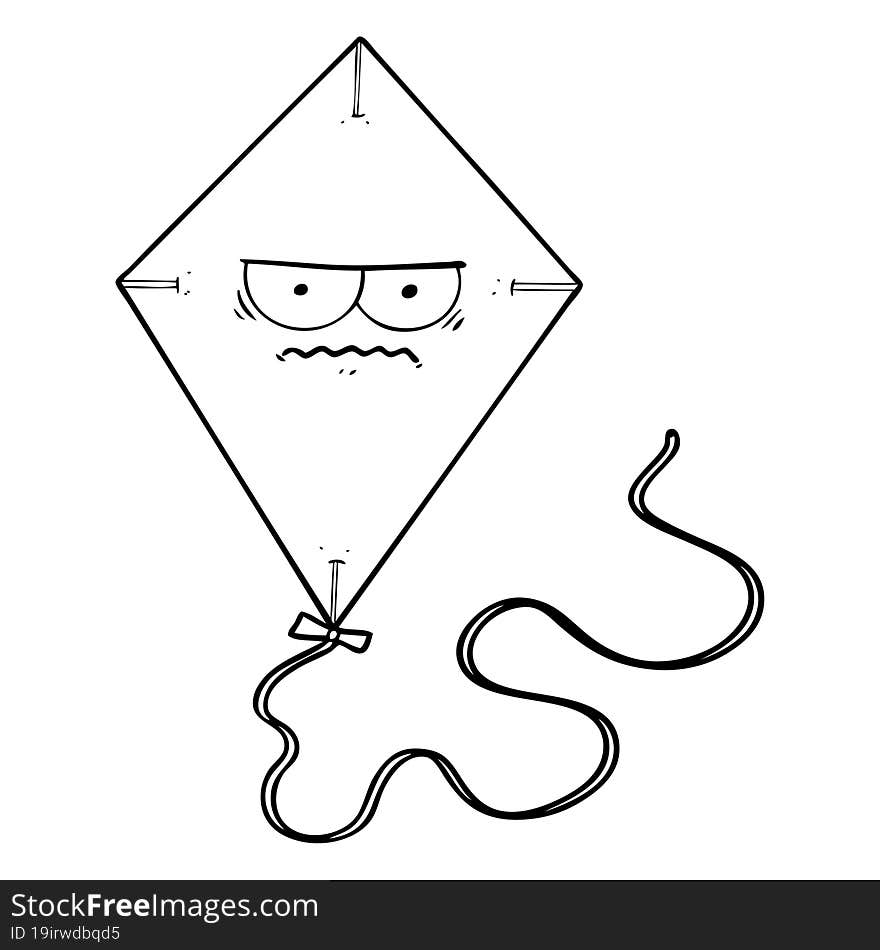 cartoon angry kite. cartoon angry kite