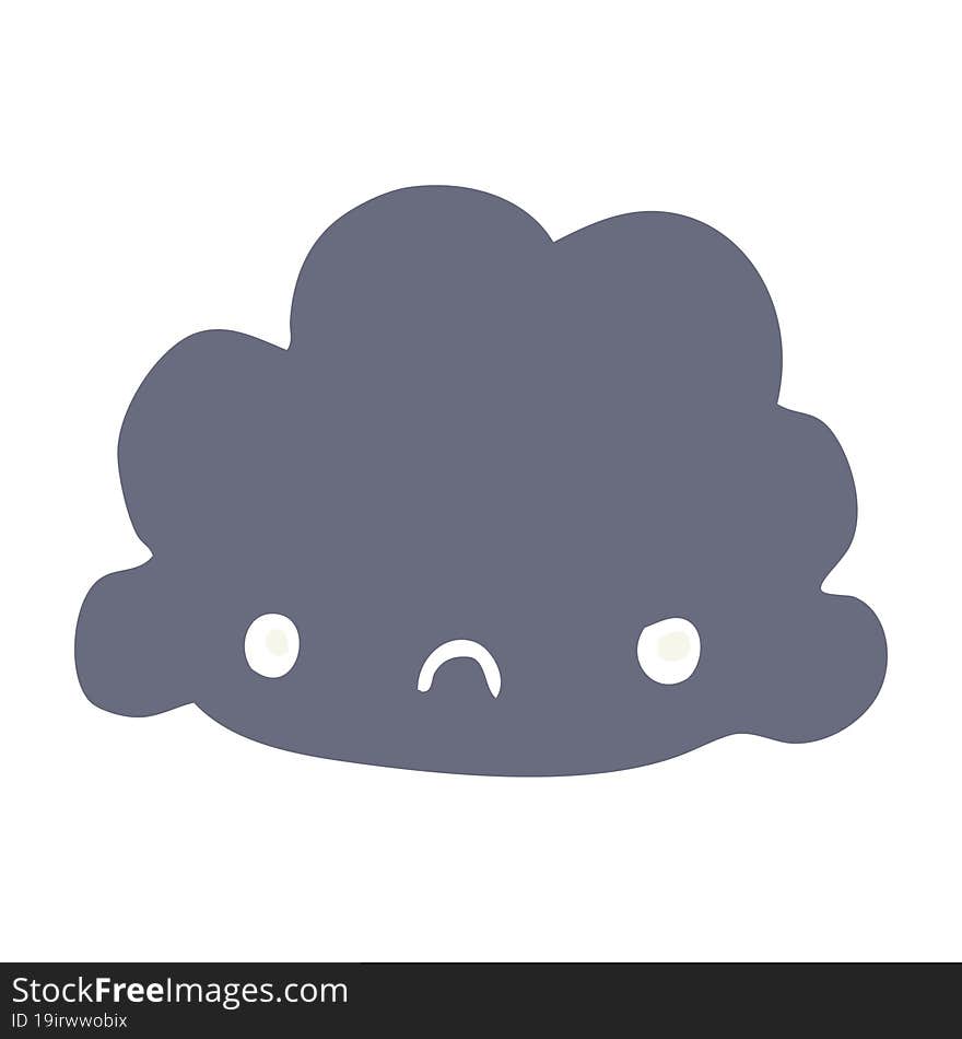 flat color style cartoon cloud