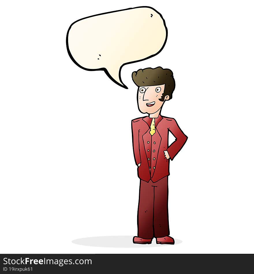 cartoon upperclass man with speech bubble