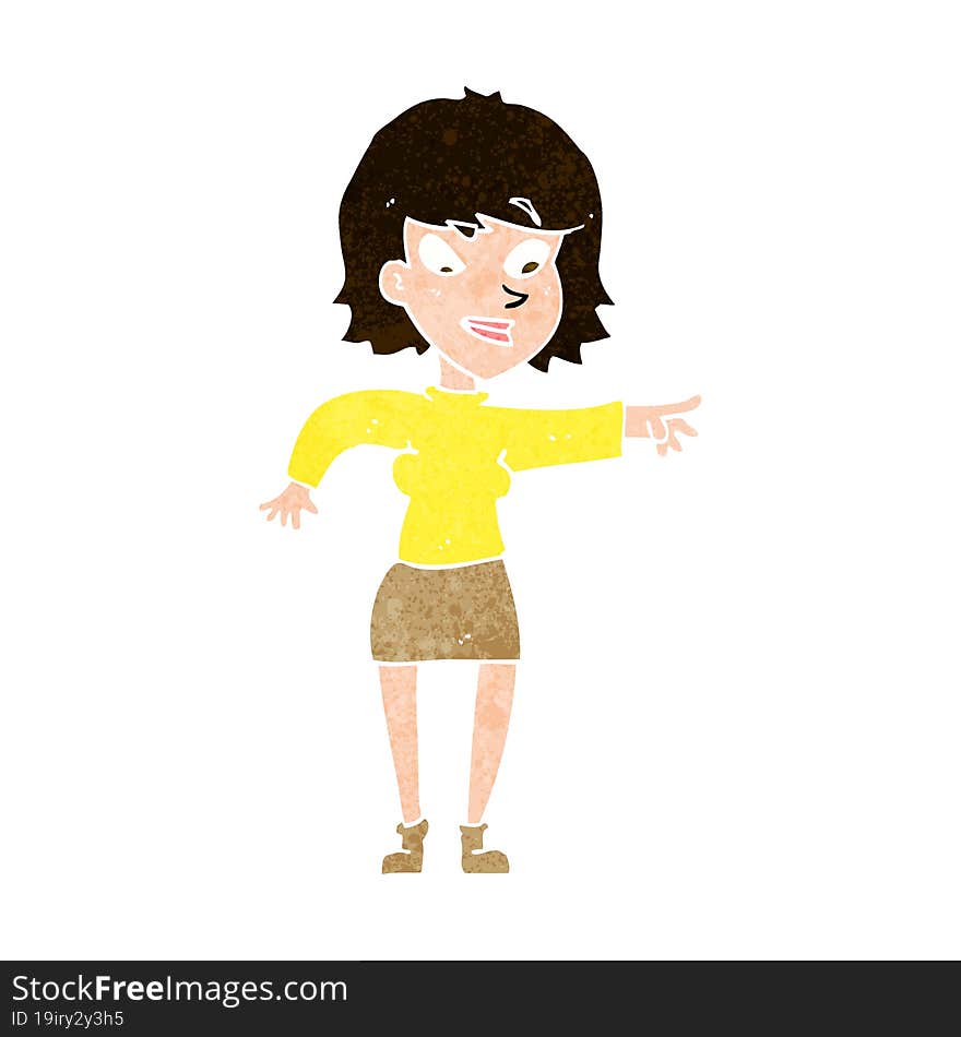 cartoon woman pointing