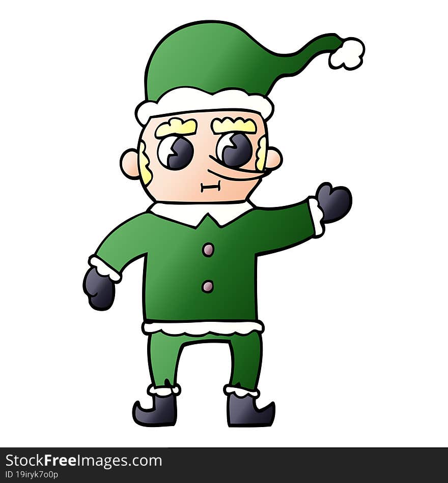 Cartoon Doodle Christmas Elf