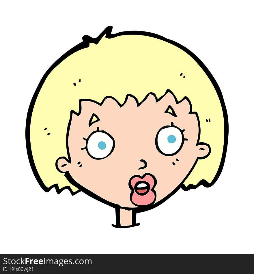 Cartoon Surprised Female Face