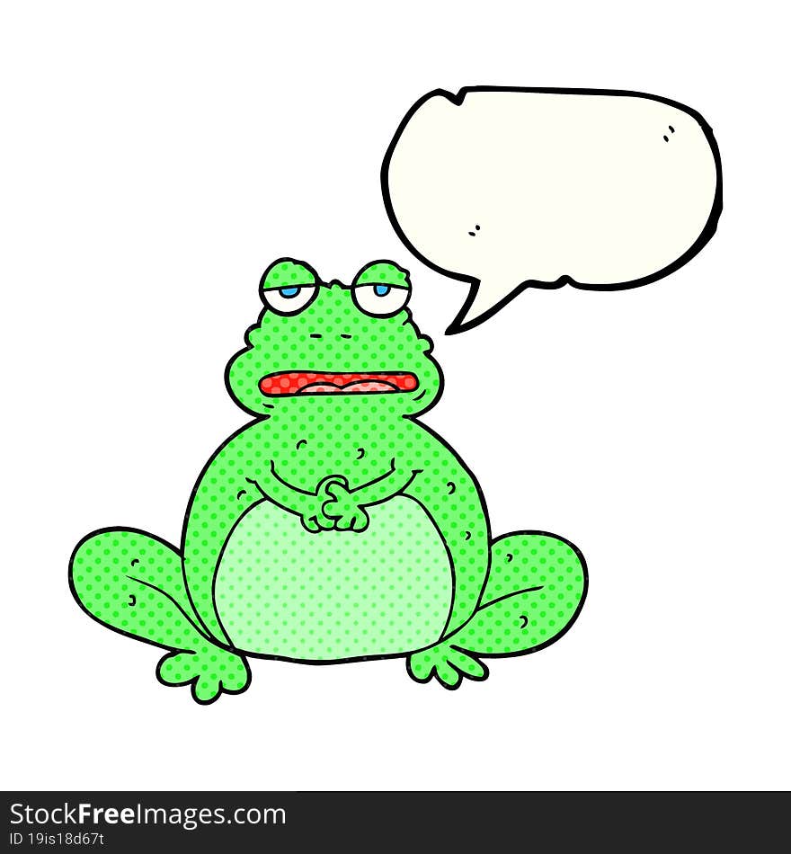 Comic Book Speech Bubble Cartoon Frog