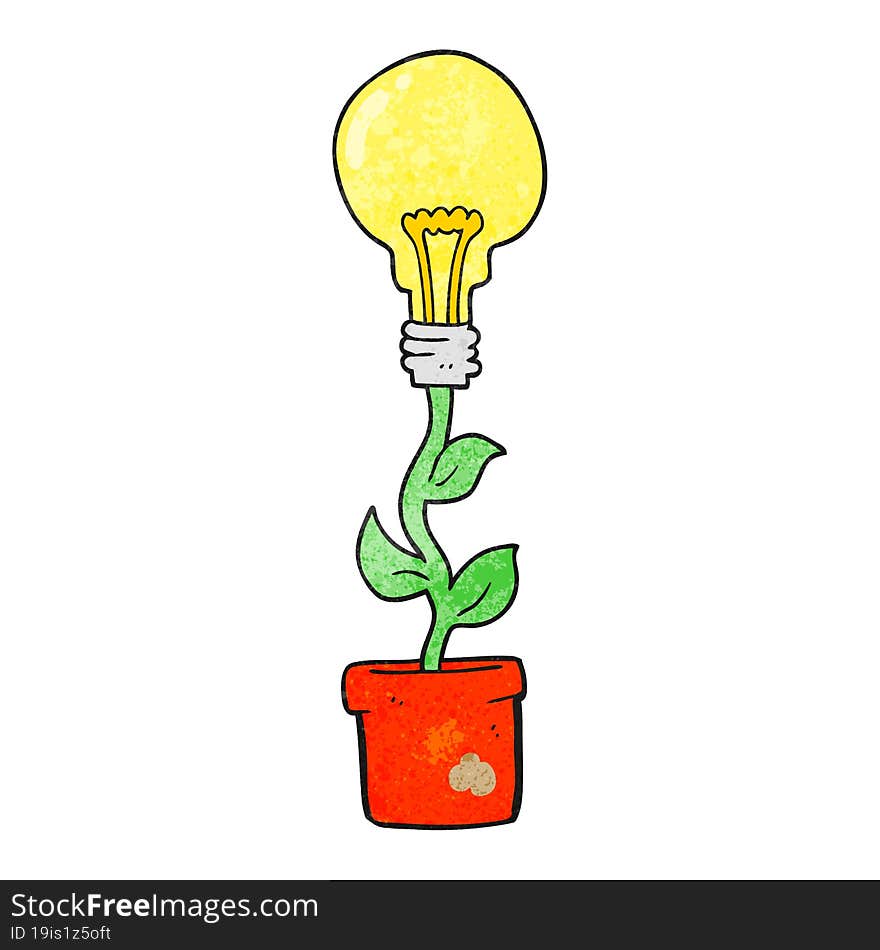 textured cartoon light bulb plant