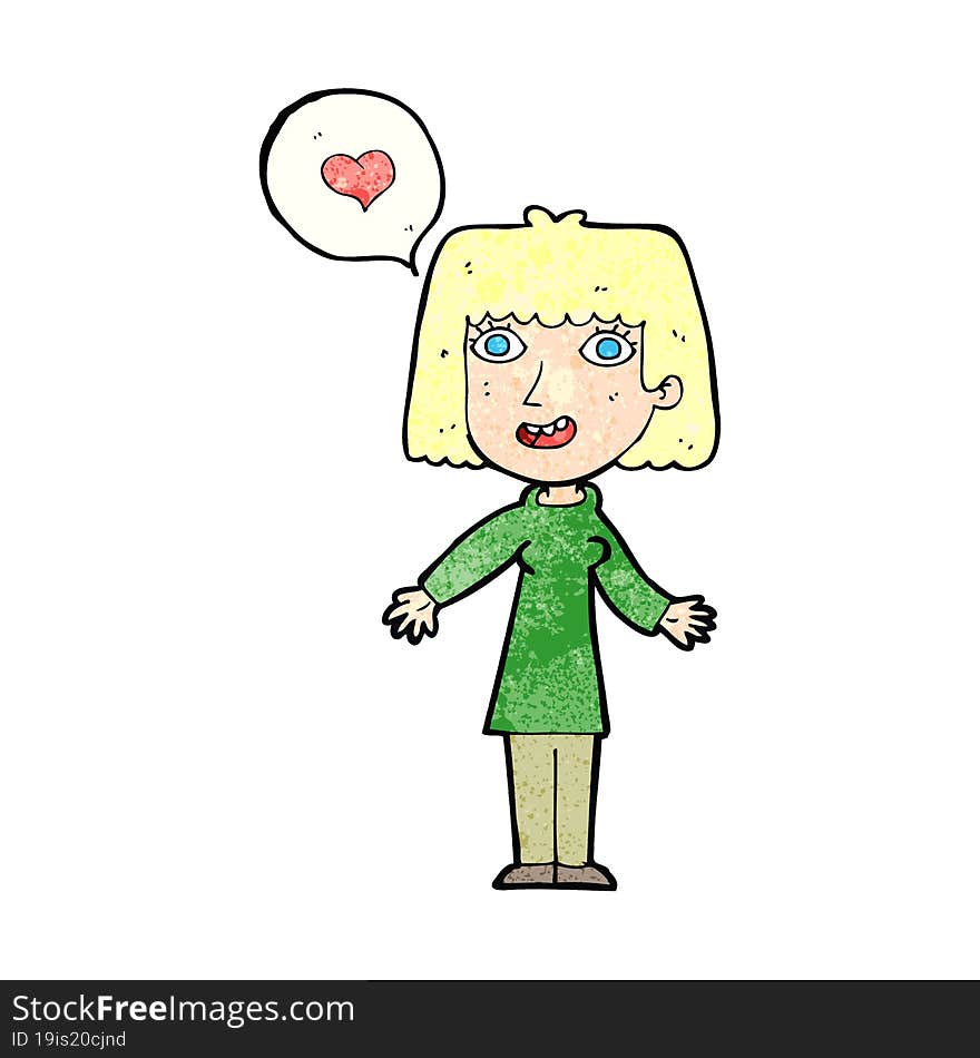 Cartoon Woman In Love