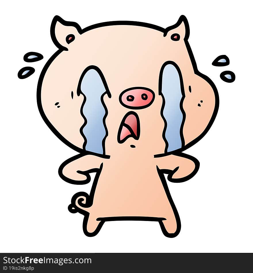 crying pig cartoon. crying pig cartoon