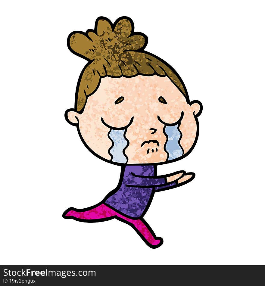 cartoon crying woman. cartoon crying woman