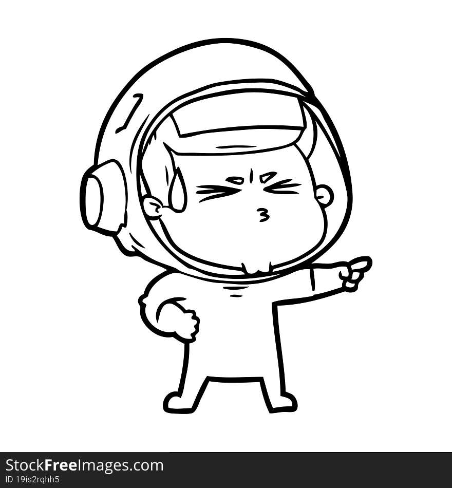 cartoon stressed astronaut. cartoon stressed astronaut