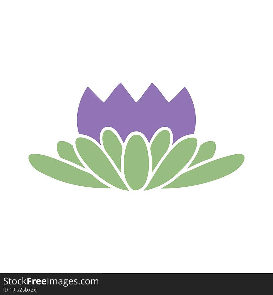 flat color retro cartoon flower