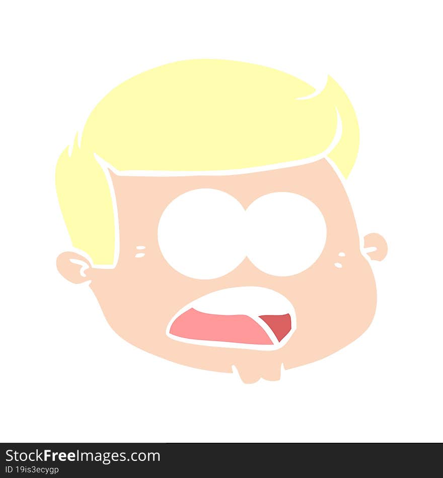 flat color style cartoon male face