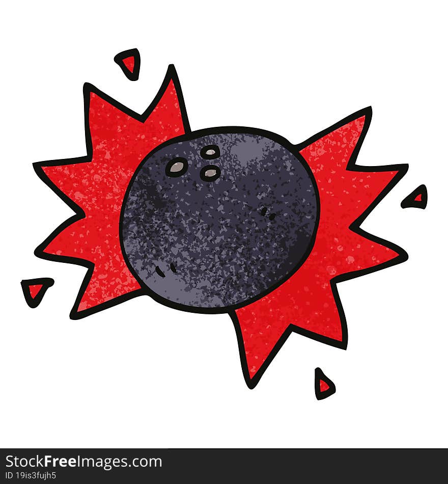 cartoon doodle bowling ball