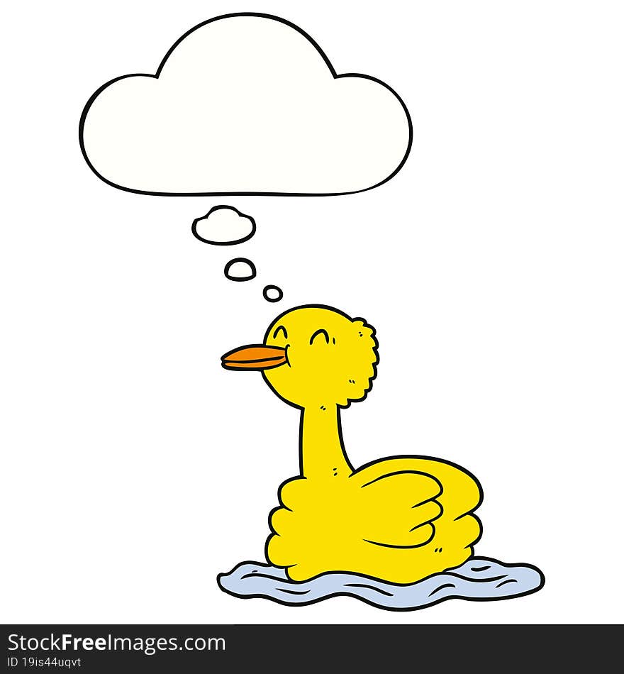 cartoon duck and thought bubble