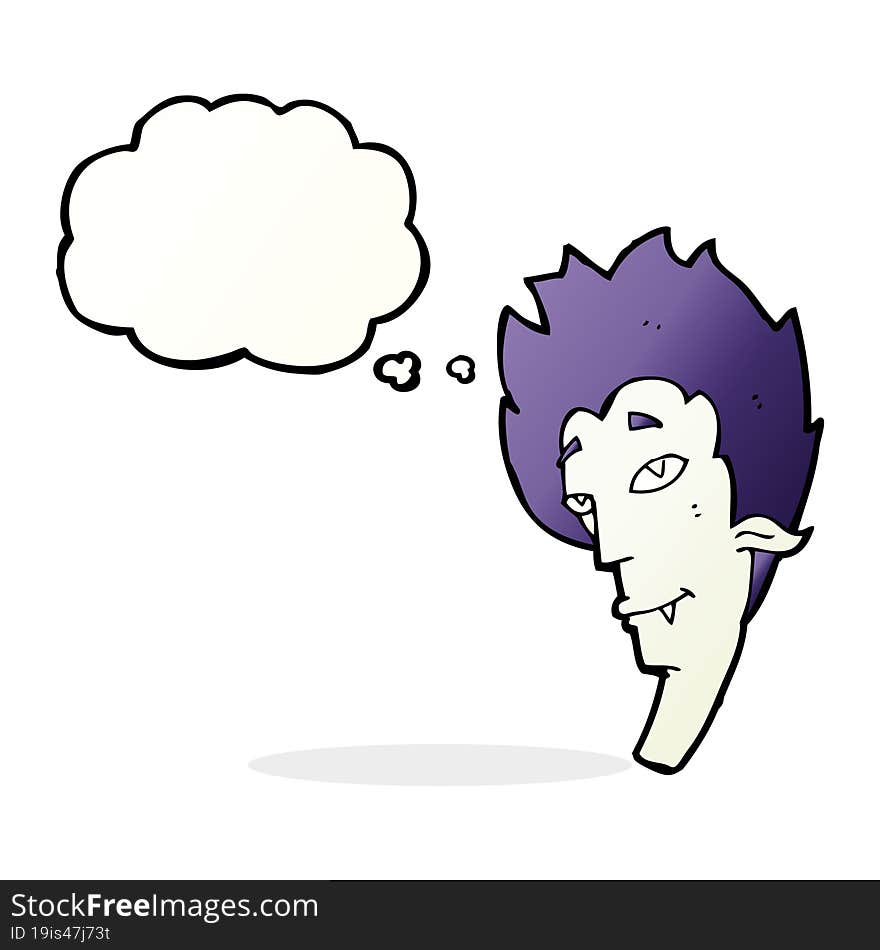 Cartoon Vampire Head With Speech Bubble