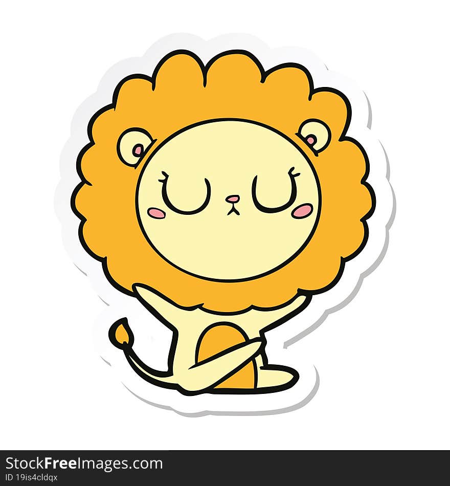 sticker of a cartoon lion