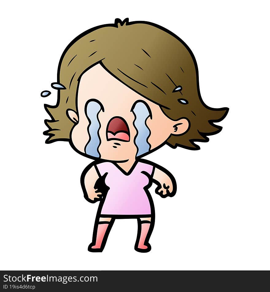 cartoon woman crying. cartoon woman crying