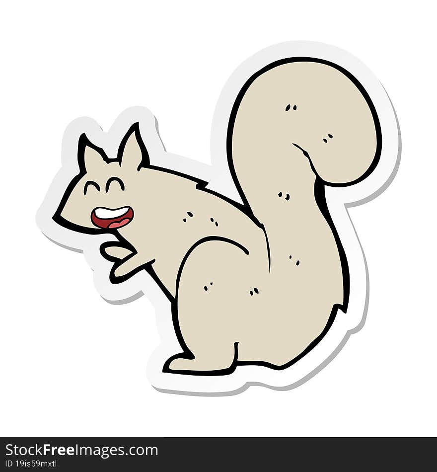 sticker of a cartoon squirrel