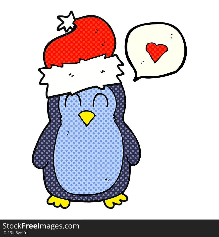 comic book speech bubble cartoon penguin