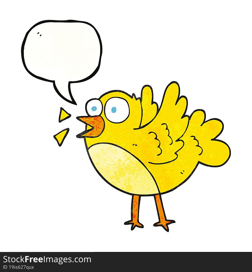 speech bubble textured cartoon bird