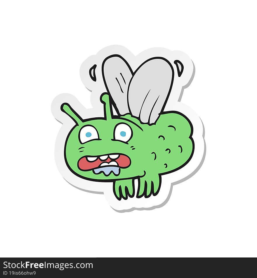 sticker of a cartoon fly