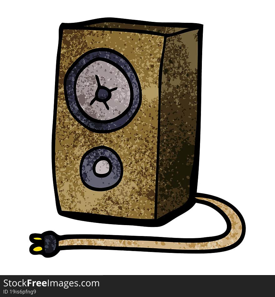 Cartoon Doodle Old Wood Speaker