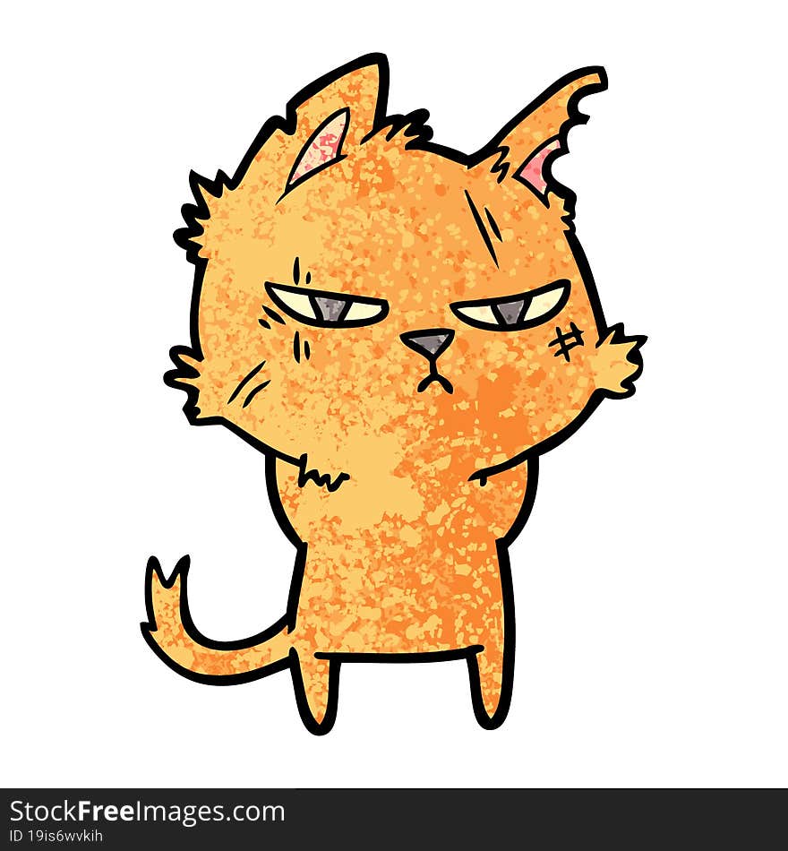 tough cartoon cat. tough cartoon cat