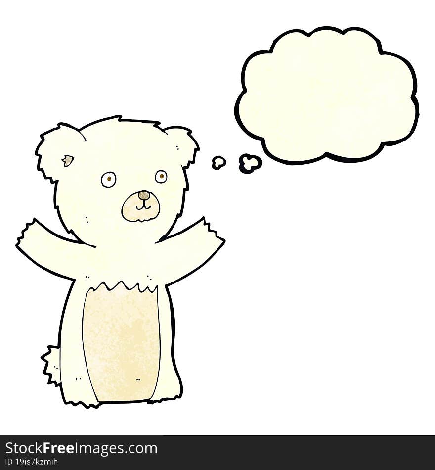 Cute Cartoon Polar Bear With Thought Bubble