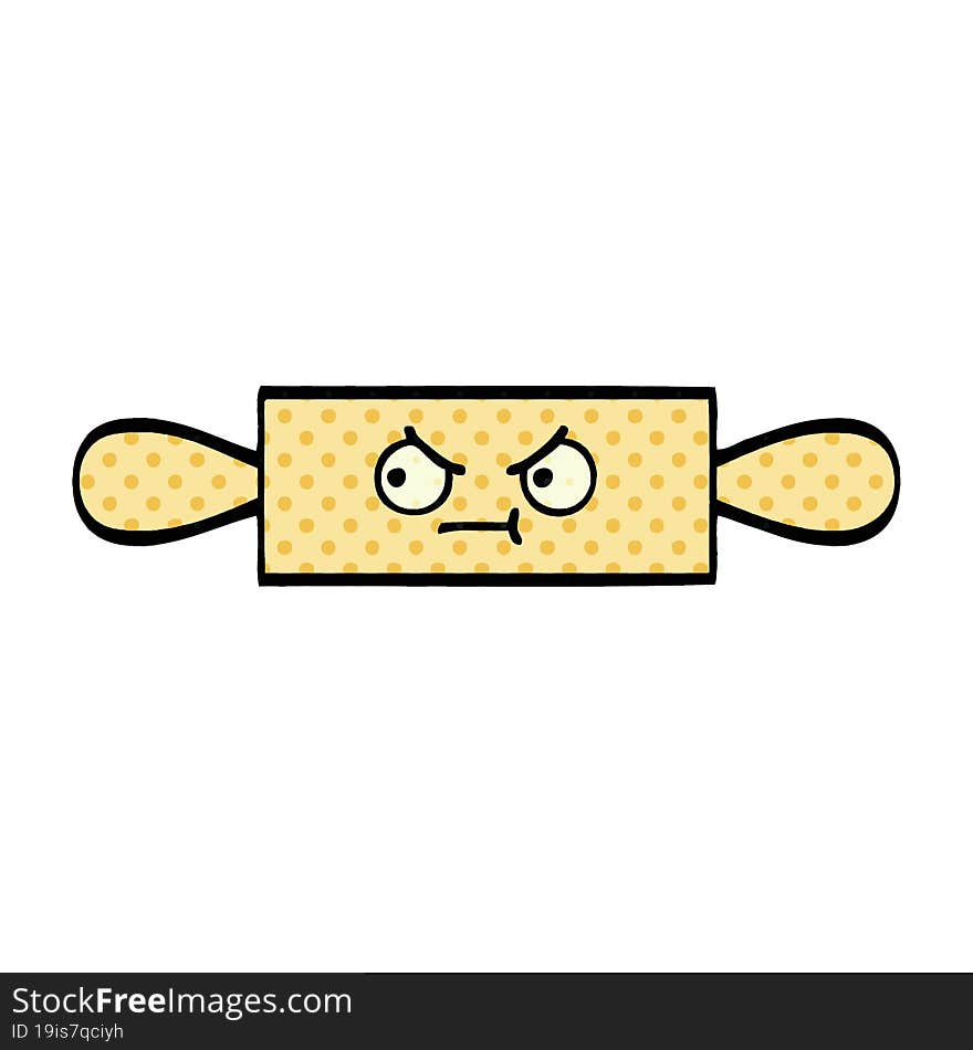 comic book style cartoon of a rolling pin