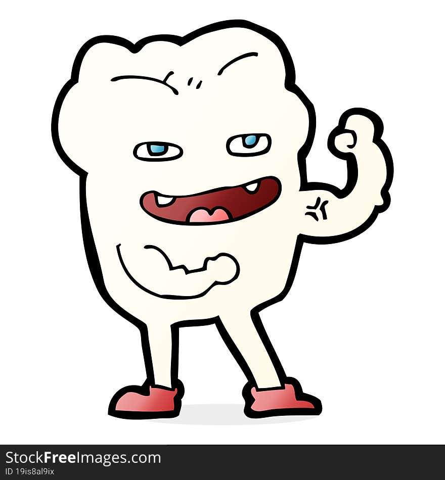 cartoon strong healthy tooth