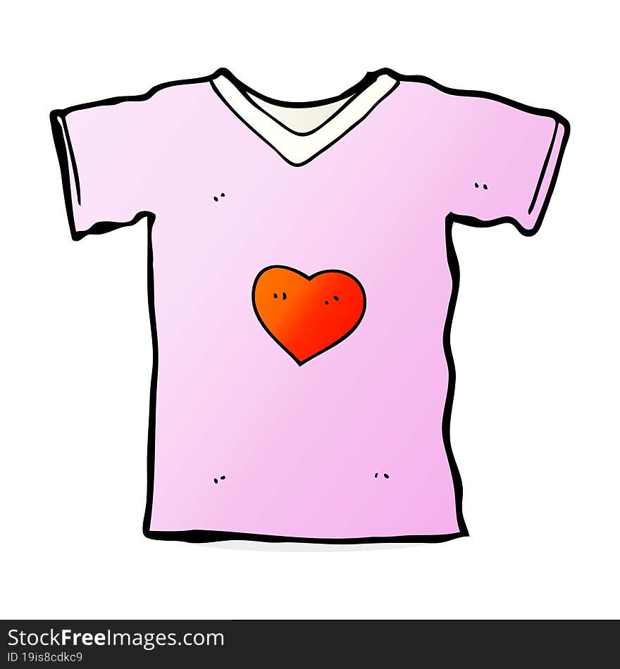 cartoon t shirt with love heart