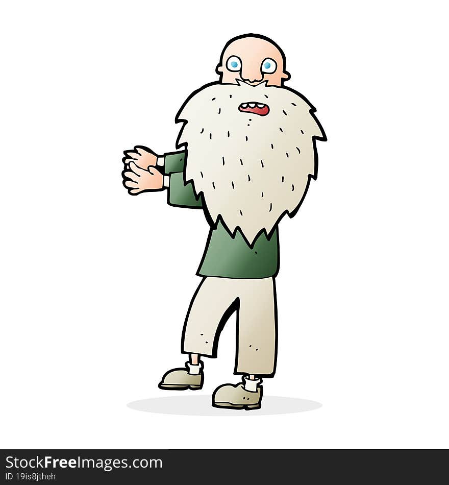 cartoon bearded old man