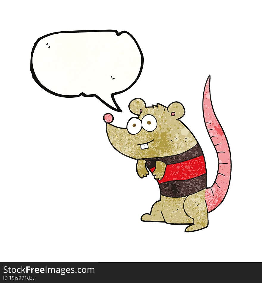 speech bubble textured cartoon rat