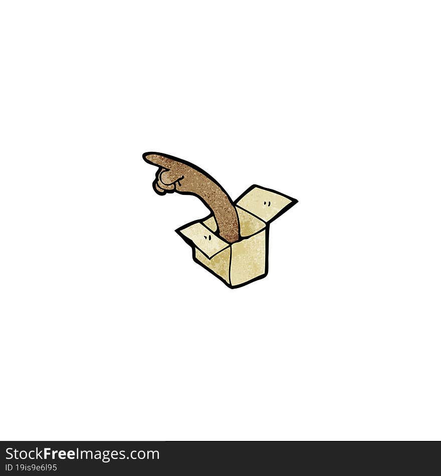 arm in box cartoon