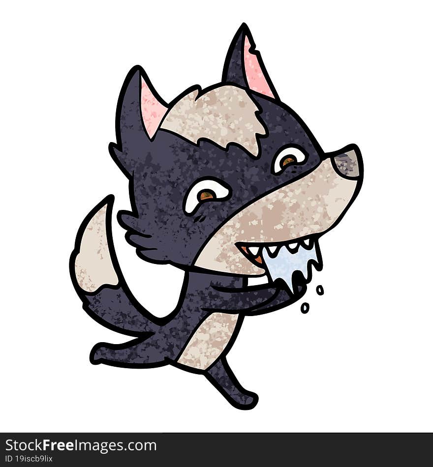 cartoon hungry wolf. cartoon hungry wolf