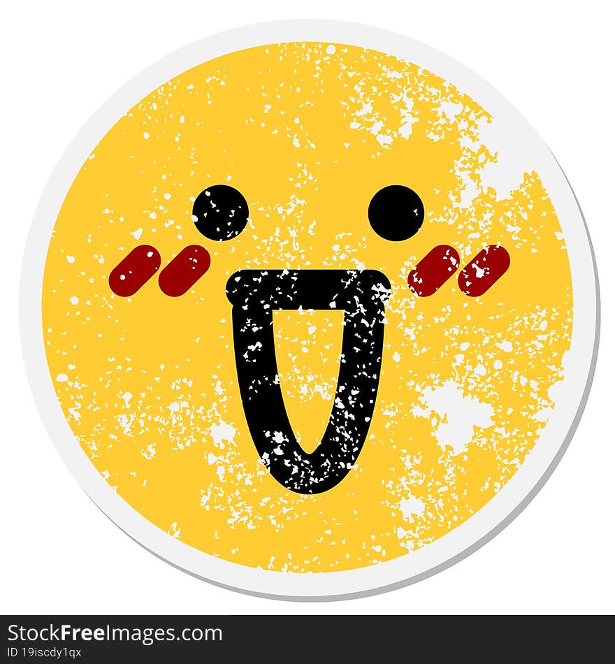 Crazy Happy Face Circular Sticker