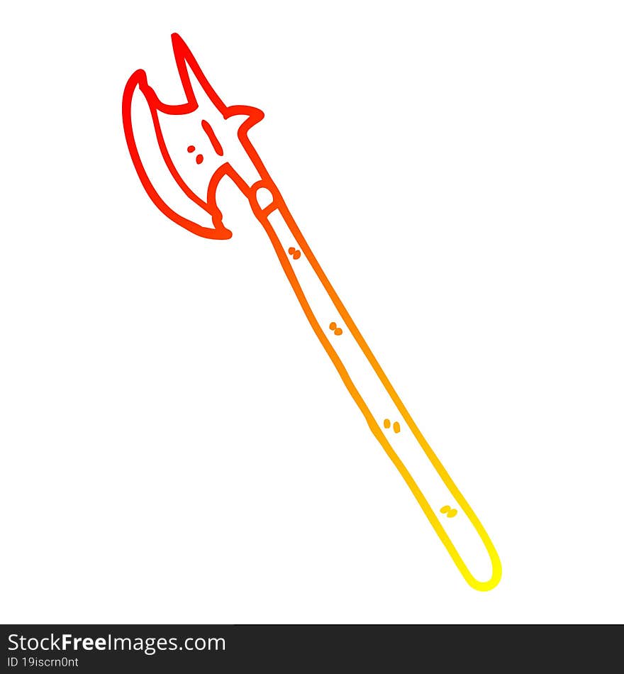 warm gradient line drawing cartoon medieval weapon