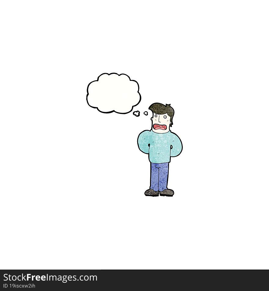 cartoon man with thought bubble