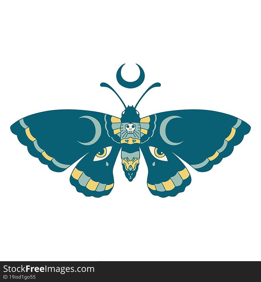 tattoo style icon of a moth