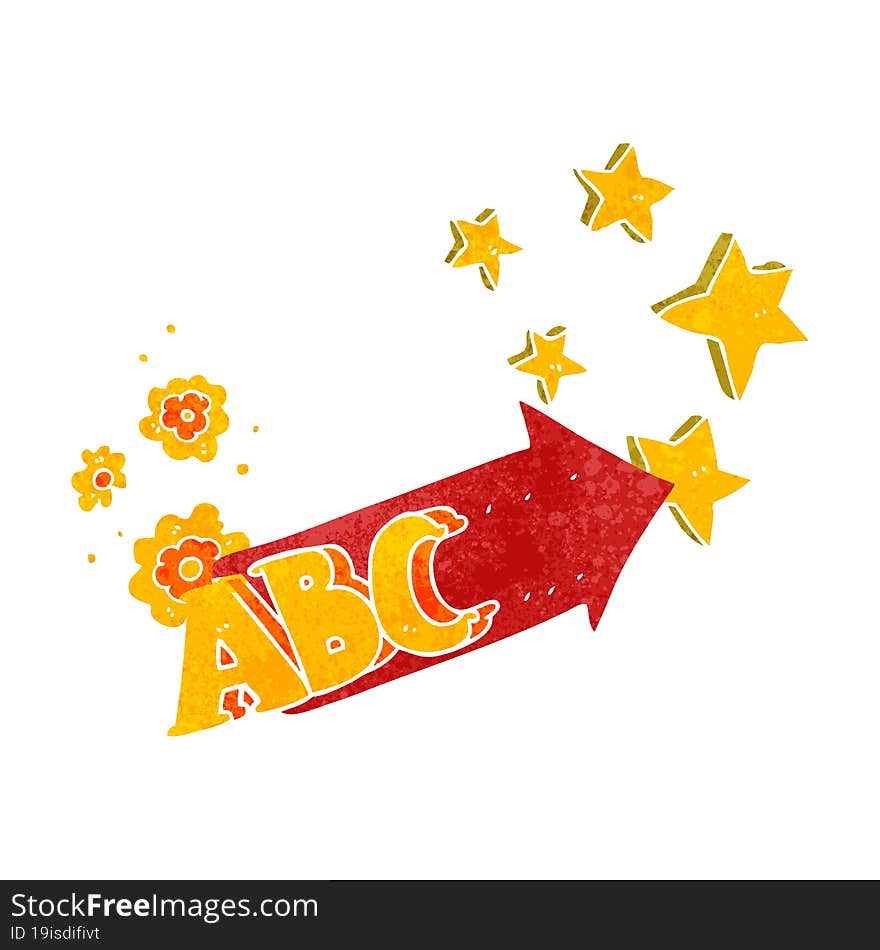 retro cartoon ABC symbol