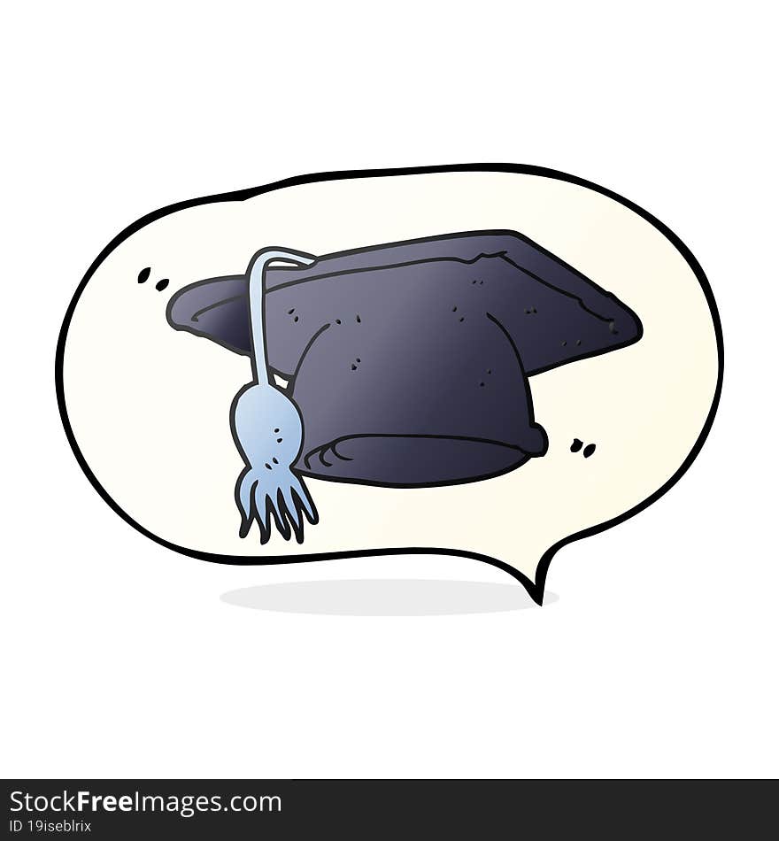 speech bubble cartoon graduation cap