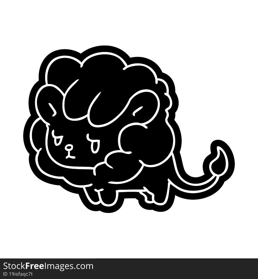 Cartoon Icon Kawaii Cute Lion Cub