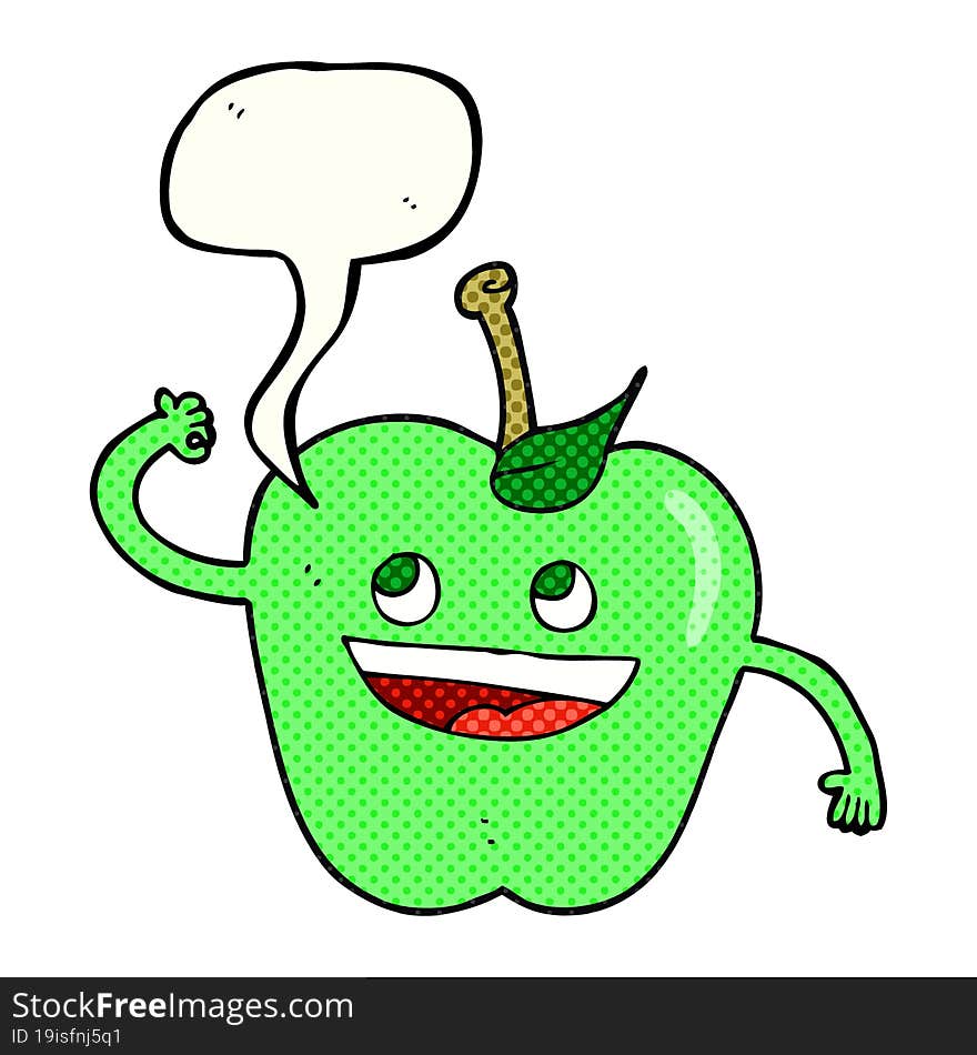 Comic Book Speech Bubble Cartoon Apple