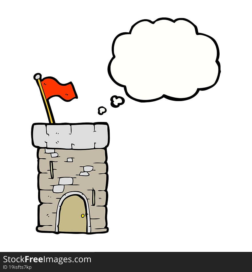 thought bubble cartoon old castle tower