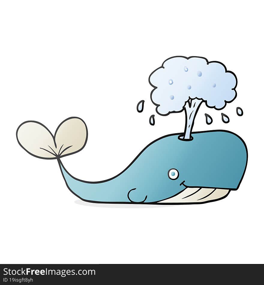 Cartoon Whale Spouting Water